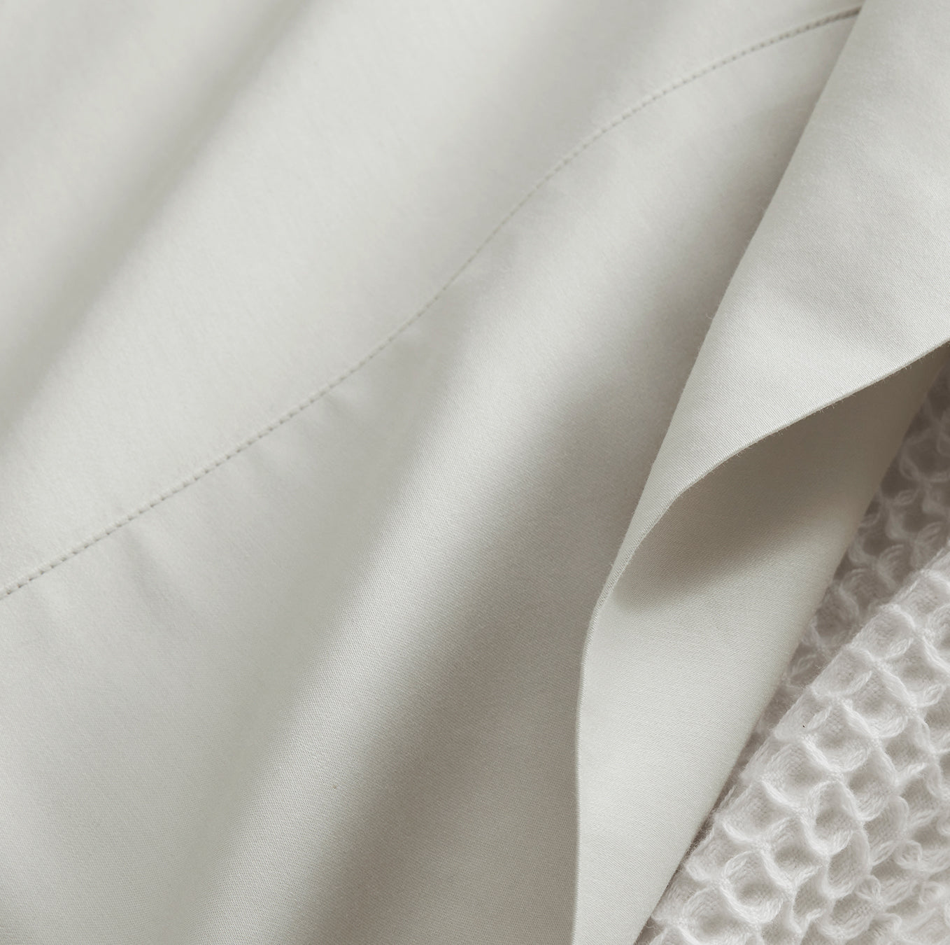 Detail close up of Sheet Set in Mist