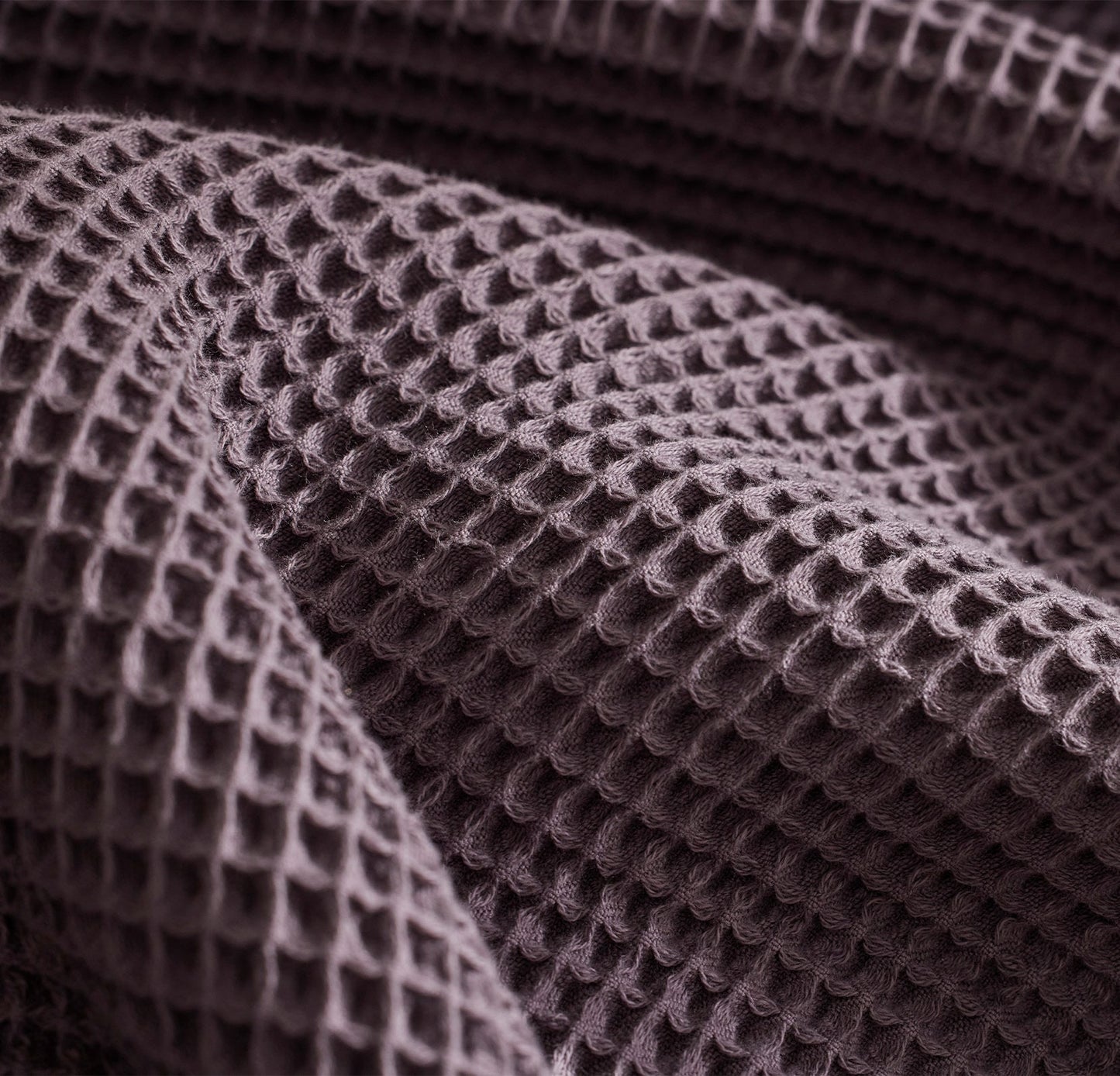 Detail image of Waffle Bed Blanket in Deep Plum