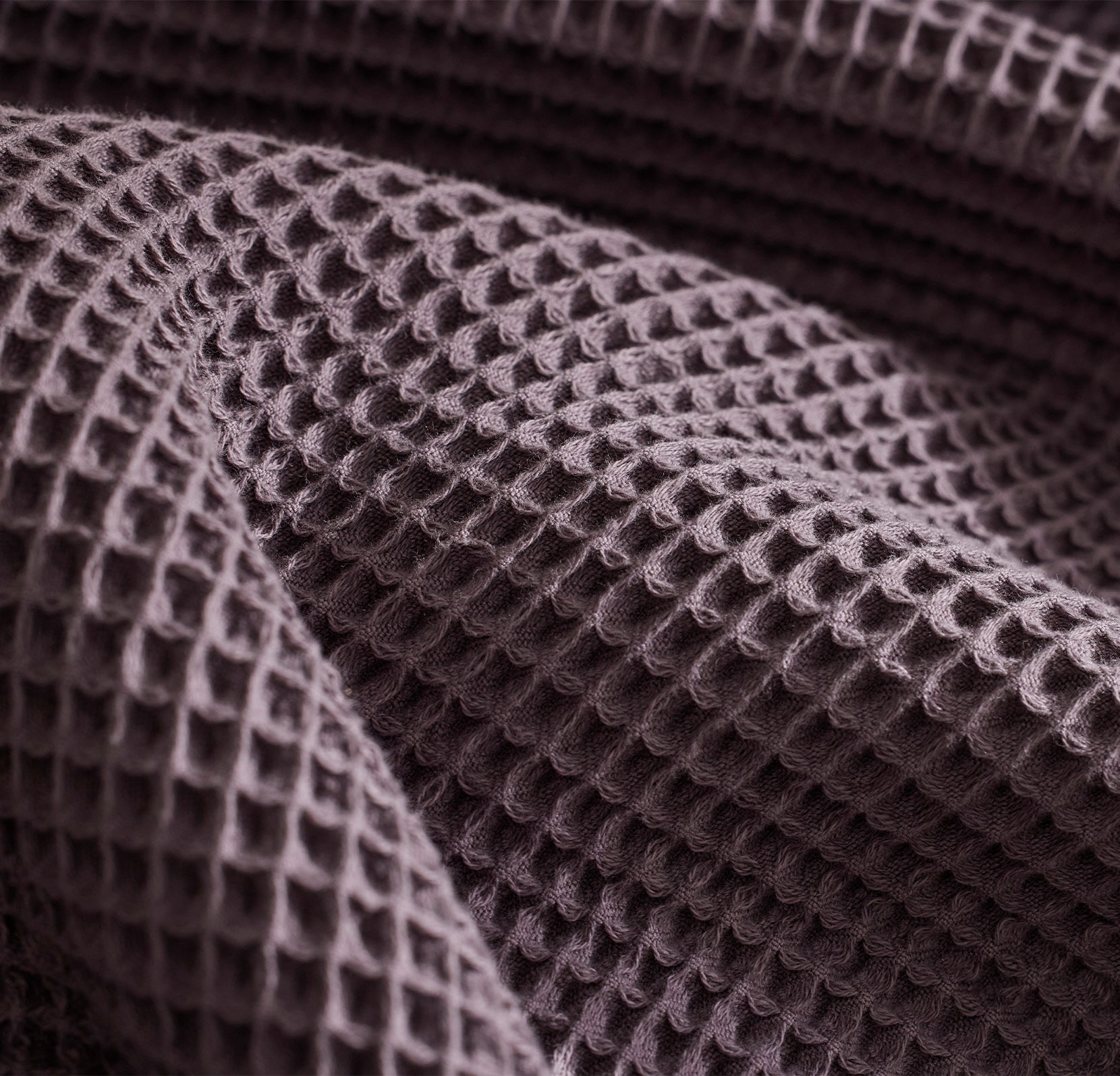 Detail image of Waffle Bed Blanket in Deep Plum